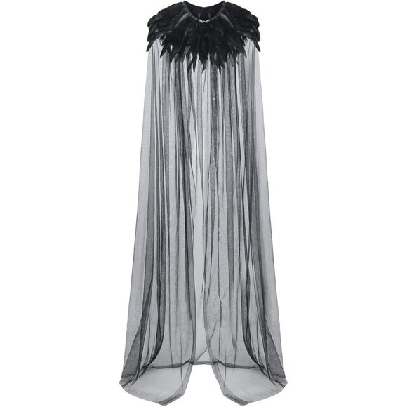 Womens Halloween Evil Queen Witch Cosplay Cloak Steampunk Black Carnival Costume - Picture 4 of 7